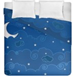 Sky Night Moon Clouds Crescent Duvet Cover Double Side (King Size)