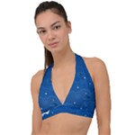 Sky Night Moon Clouds Crescent Halter Plunge Bikini Top