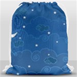 Sky Night Moon Clouds Crescent Drawstring Bag (Large)
