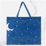 Sky Night Moon Clouds Crescent Zipper Large Tote Bag
