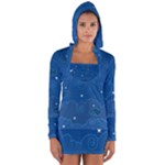 Sky Night Moon Clouds Crescent Long Sleeve Hooded T-shirt