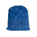 Sky Night Moon Clouds Crescent Drawstring Pouch (XL)