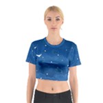 Sky Night Moon Clouds Crescent Cotton Crop Top