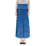 Sky Night Moon Clouds Crescent Full Length Maxi Skirt