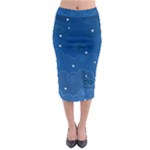 Sky Night Moon Clouds Crescent Midi Pencil Skirt