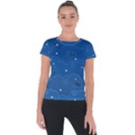 Sky Night Moon Clouds Crescent Short Sleeve Sports Top 