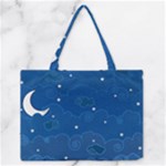 Sky Night Moon Clouds Crescent Zipper Medium Tote Bag