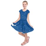 Sky Night Moon Clouds Crescent Kids  Short Sleeve Dress