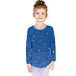 Sky Night Moon Clouds Crescent Kids  Long Sleeve T-Shirt