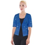 Sky Night Moon Clouds Crescent Cropped Button Cardigan