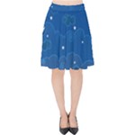 Sky Night Moon Clouds Crescent Velvet High Waist Skirt