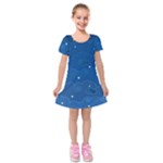 Sky Night Moon Clouds Crescent Kids  Short Sleeve Velvet Dress