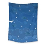 Sky Night Moon Clouds Crescent Medium Tapestry