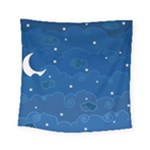 Sky Night Moon Clouds Crescent Square Tapestry (Small)