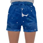 Sky Night Moon Clouds Crescent Sleepwear Shorts