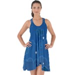 Sky Night Moon Clouds Crescent Show Some Back Chiffon Dress