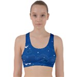 Sky Night Moon Clouds Crescent Back Weave Sports Bra