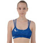 Sky Night Moon Clouds Crescent Line Them Up Sports Bra