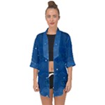Sky Night Moon Clouds Crescent Open Front Chiffon Kimono