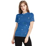 Sky Night Moon Clouds Crescent Women s Short Sleeve Rash Guard