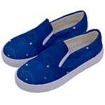 Sky Night Moon Clouds Crescent Kids  Canvas Slip Ons