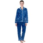 Sky Night Moon Clouds Crescent Women s Long Sleeve Satin Pajamas Set	