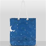 Sky Night Moon Clouds Crescent Full Print Rope Handle Tote (Large)