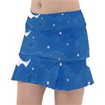 Sky Night Moon Clouds Crescent Classic Tennis Skirt