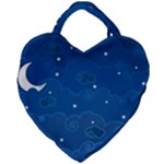 Sky Night Moon Clouds Crescent Giant Heart Shaped Tote