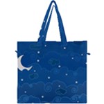 Sky Night Moon Clouds Crescent Canvas Travel Bag
