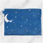 Sky Night Moon Clouds Crescent Canvas Cosmetic Bag (XXL)