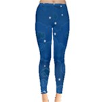 Sky Night Moon Clouds Crescent Inside Out Leggings