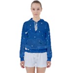 Sky Night Moon Clouds Crescent Women s Tie Up Sweat