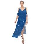 Sky Night Moon Clouds Crescent Maxi Chiffon Cover Up Dress