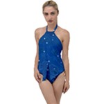 Sky Night Moon Clouds Crescent Go with the Flow One Piece Swimsuit