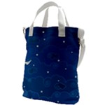 Sky Night Moon Clouds Crescent Canvas Messenger Bag