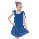 Sky Night Moon Clouds Crescent Kids  Tie Up Tunic Dress