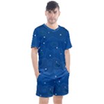 Sky Night Moon Clouds Crescent Men s Mesh T-Shirt and Shorts Set