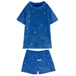 Sky Night Moon Clouds Crescent Kids  Swim T-Shirt and Shorts Set