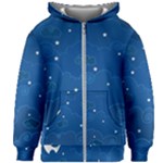Sky Night Moon Clouds Crescent Kids  Zipper Hoodie Without Drawstring