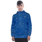 Sky Night Moon Clouds Crescent Men s Front Pocket Pullover Windbreaker