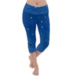 Sky Night Moon Clouds Crescent Lightweight Velour Capri Yoga Leggings
