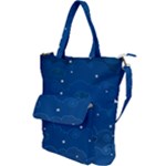 Sky Night Moon Clouds Crescent Shoulder Tote Bag