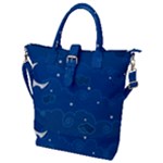 Sky Night Moon Clouds Crescent Buckle Top Tote Bag