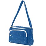 Sky Night Moon Clouds Crescent Front Pocket Crossbody Bag