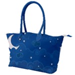 Sky Night Moon Clouds Crescent Canvas Shoulder Bag