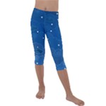 Sky Night Moon Clouds Crescent Kids  Lightweight Velour Capri Leggings 