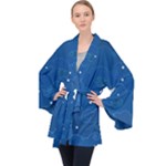 Sky Night Moon Clouds Crescent Long Sleeve Velvet Kimono 