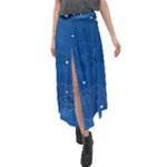 Sky Night Moon Clouds Crescent Velour Split Maxi Skirt