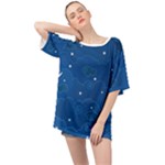 Sky Night Moon Clouds Crescent Oversized Chiffon Top